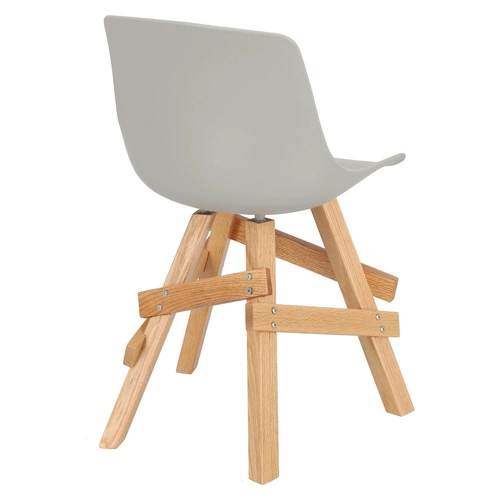 Krzesło do jadalni i kuchni Rail Intesi szare nowoczesne drewniane nogi skandynawskie