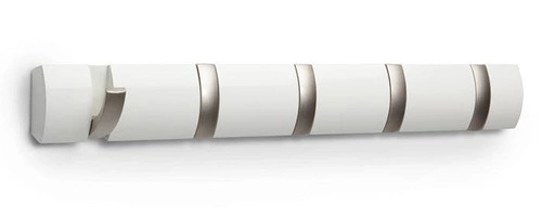 Wieszak ścienny do przedpokoju Umbra Flip Hook biały nowoczesny 5 haczyków 51 cm