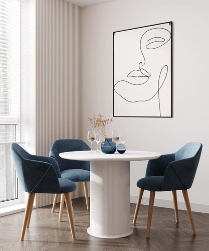 Stół okrągły biały Elia 100 cm nowoczesny glamour do jadalni na jednej nodze Intesi