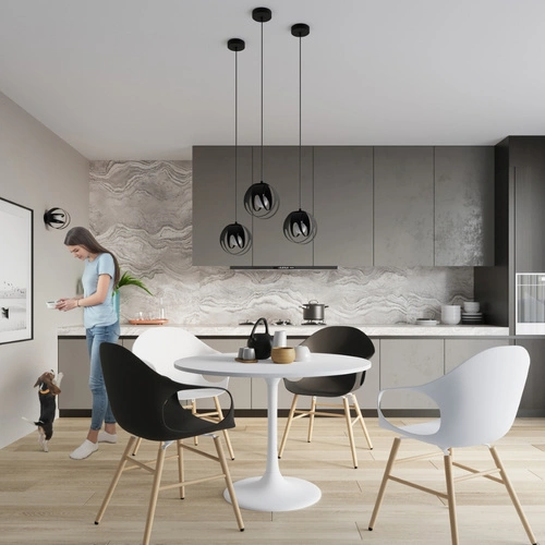 Lampa wisząca kula Tulos czarna nowoczesna do salonu i jadalni Sollux Lighting