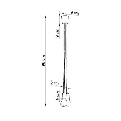 Lampa wisząca Diego 3-punktowa pomarańczowa nowoczesna do salonu i nad wyspę