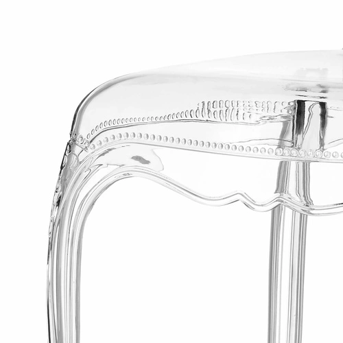 Krzesło transparentne Queen Intesi do jadalni glamour z tworzywa sztaplowane łatwe w czyszczeniu