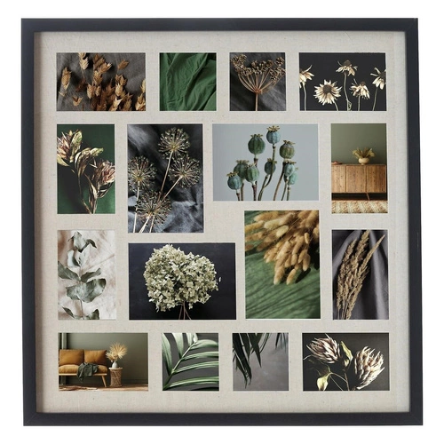 Ramka na zdjęcia multiramka 16 zdjęć Atmosphera Tony czarna nowoczesna na ścianę 63x63