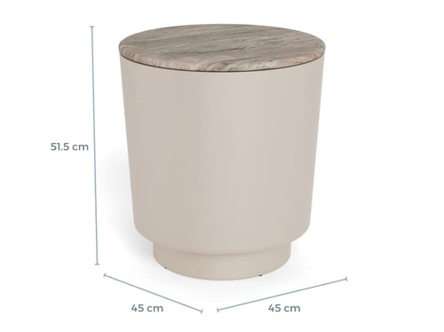 Stolik kawowy Cangas okrągły 45 cm szary marmur nowoczesny do salonu