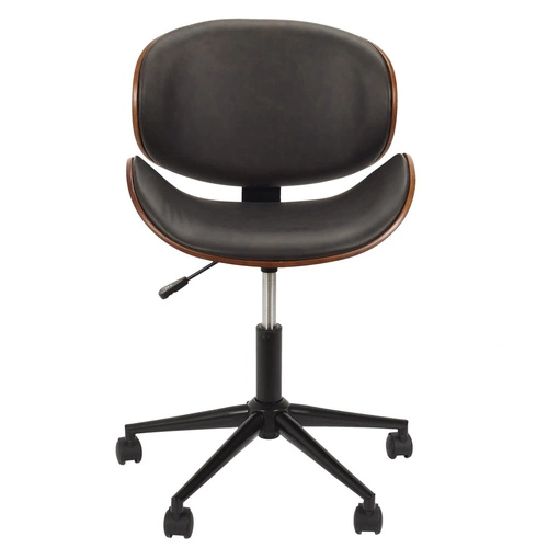 Fotel biurowy ergonomiczny Reno Intesi obrotowy na kółkach skórzany brązowy nowoczesny do biura