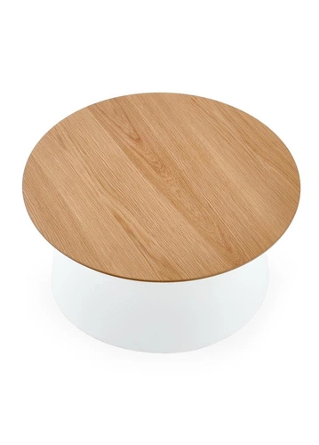 Alter okrągły stolik kawowy biały skandynawski do salonu nowoczesny 69 cm