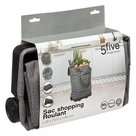 Torba na zakupy na kółkach szara