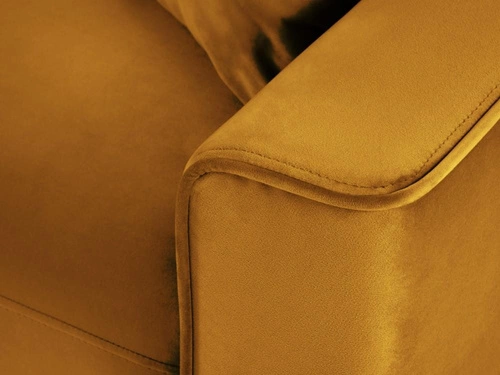 Narożnik z funkcją spania Cartadera Yellow Velvet Lewostronna kolor nóg złoty