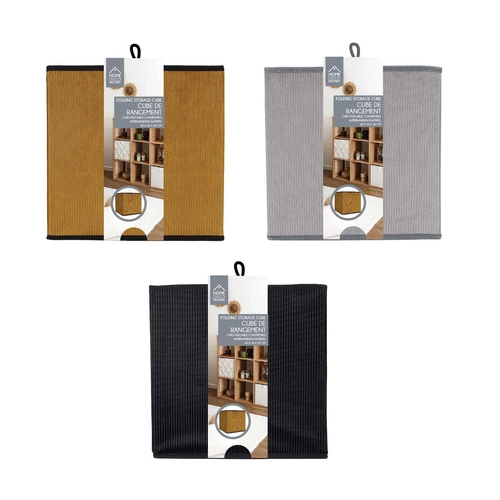 Składane pudełko do regału 30x30 Giulia szare materiałowe nowoczesne Intesi