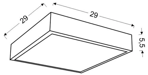 Plafon Lux 29x29 16W LED 4000K biały  duży ring