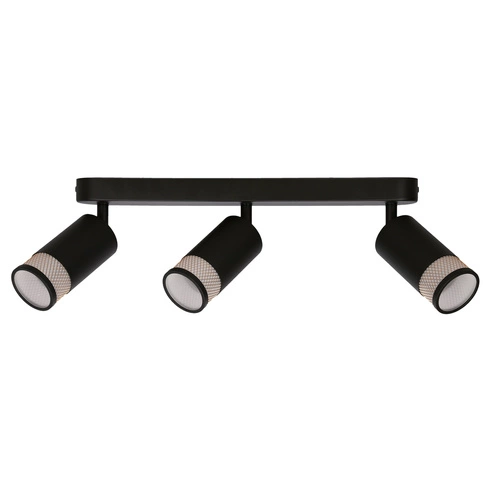 Lampa sufitowa Flin nowoczesna czarna listwa 3-punktowa regulowana do salonu i kuchni