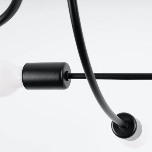 Żyrandol LEVAR 6 loftowy czarny do salonu i jadalni lampa sufitowa 6-punktowa