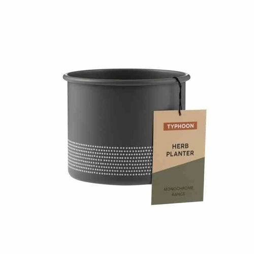 Typhoon TYP nowoczesna metalowa doniczka na zioła do kuchni ciemnoszara 11 cm