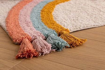Dywan boho Rainbow 100x150 bawełniany do pokoju dziecka beżowy