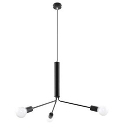 Żyrandol do salonu nowoczesny czarny 3-punktowy metalowy DUOMO Sollux Lighting 75 cm