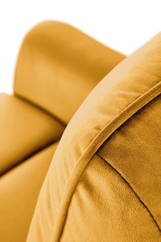 Fotel rozkładany Karlin Velvet uszak do salonu welurowy musztardowy z USB elektryczny Intesi