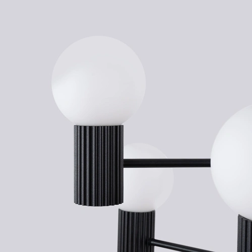 Żyrandol nowoczesny HALO 6 czarny lampa sufitowa do salonu i jadalni aluminium