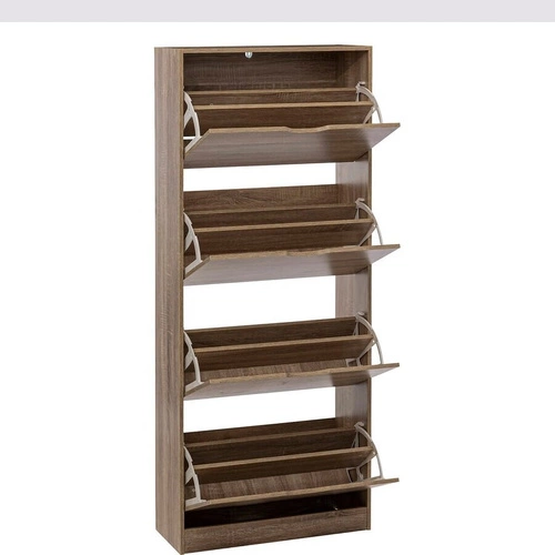 Wysoka szafka na buty Tiro 5five simply smart naturalny dąb, 4 szuflady, skandynawska do przedpokoju