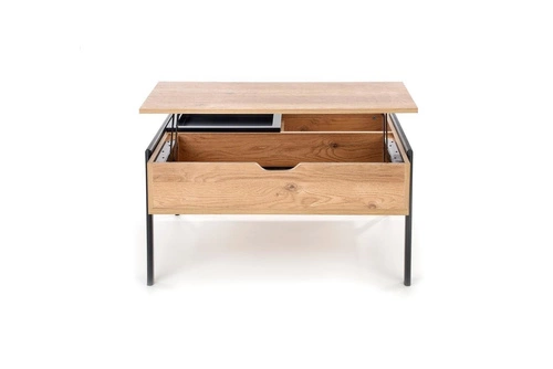 Stolik kawowy Mobis prostokątny z podnoszonym blatem i półką loftowy do salonu Intesi