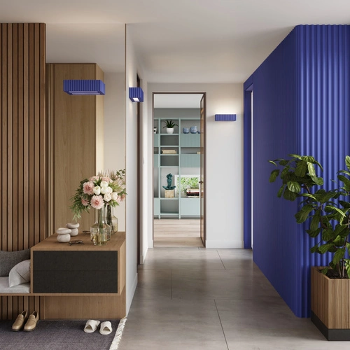 Kinkiet ścienny RIGATA ultramaryna ceramiczny nowoczesny do salonu