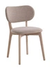 Krzesło tapicerowane do jadalni Stilo beżowe z dębowymi nogami