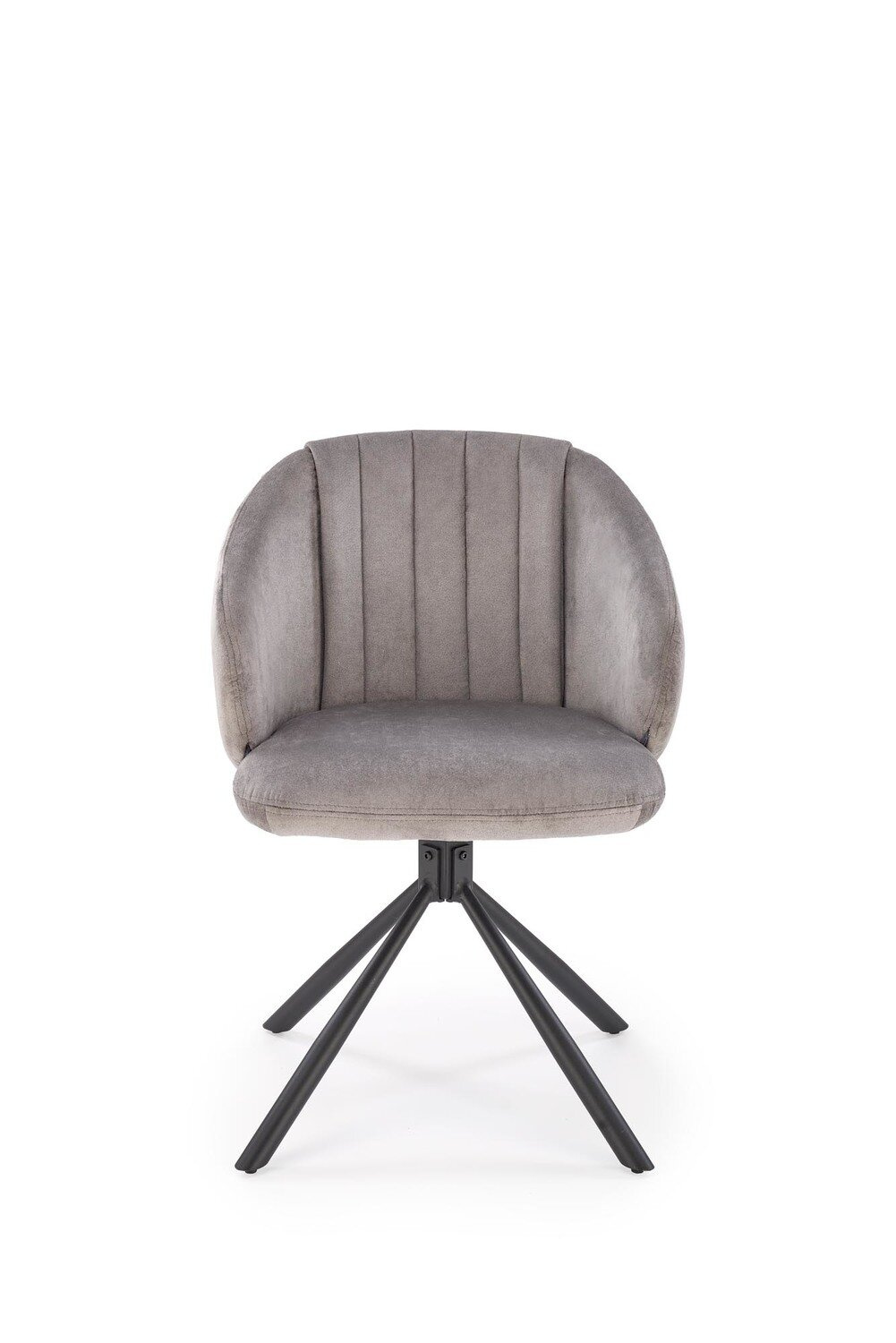 Krzesło obrotowe Arnadine szare tapicerowane z podłokietnikami do biura i jadalni nowoczesne Intesi