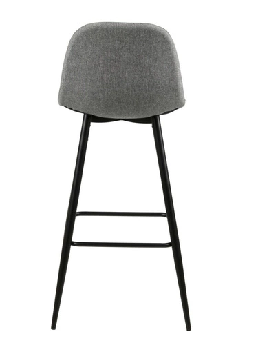 Hoker tapicerowany Wilma z oparciem szary jasny nowoczesny do kuchni i wyspy Actona 73 cm