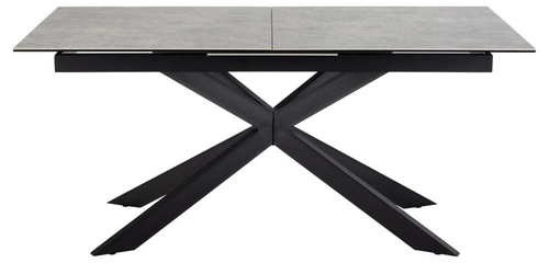 Stół rozkładany do jadalni Irwine Actona szary ceramiczny blat czarne nogi nowoczesny 168–210x90 cm