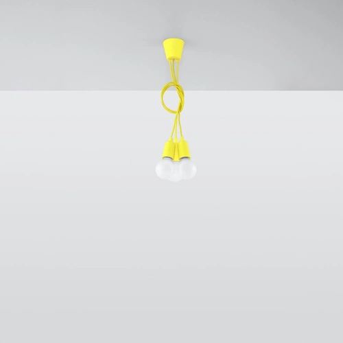 Lampa wisząca Diego żółta regulowana 3-punktowa do salonu, kuchni lub nad wyspę
