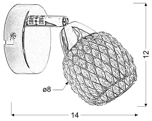 Kinkiet ścienny Clear glamour szklany regulowany do salonu i sypialni transparentny CANDELLUX
