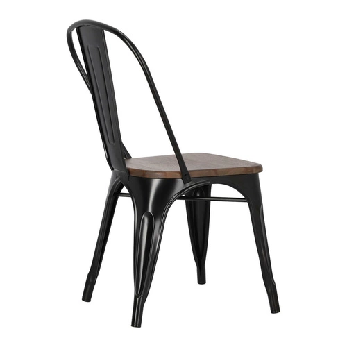 Krzesło do jadalni Paris Wood D2.DESIGN metalowe z drewnianym siedziskiem personalizowany kolor