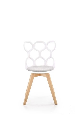 Krzesło do jadalni tapicerowane Missouri Intesi nowoczesne białe łatwe czyszczenie