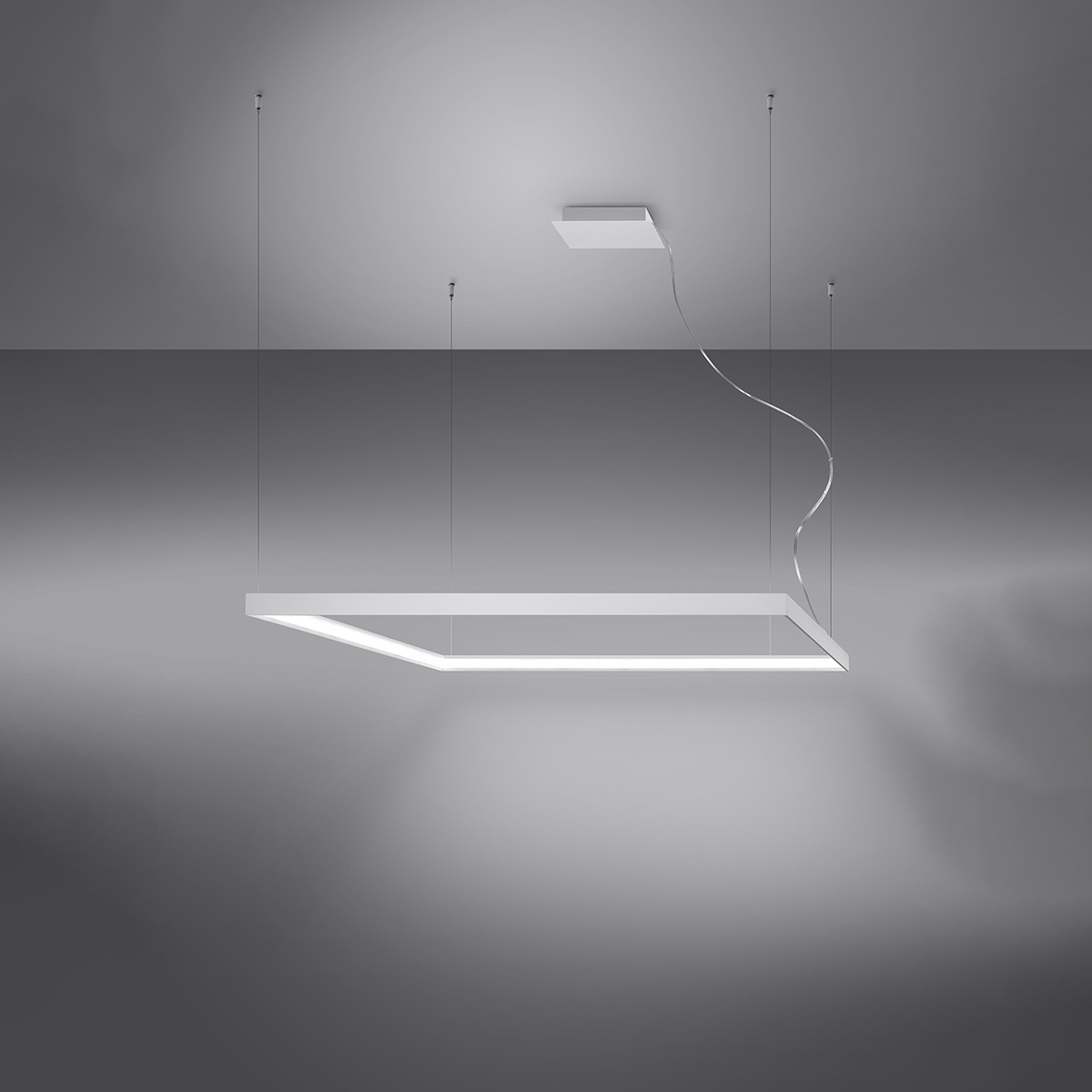 Żyrandol LED Nelya L biały nowoczesny do salonu 110 cm industrialny Thoro