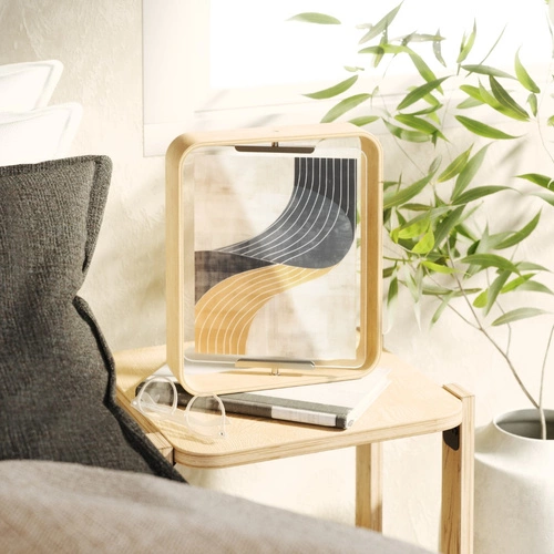 Ramka na zdjęcia 10x15 Bellwood drewniana dwustronna naturalna stojąca Umbra skandynawska