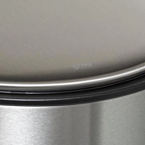 Kosz na śmieci kuchenny Delta 30l srebrny metalowy z pedałem i filtrem 5five