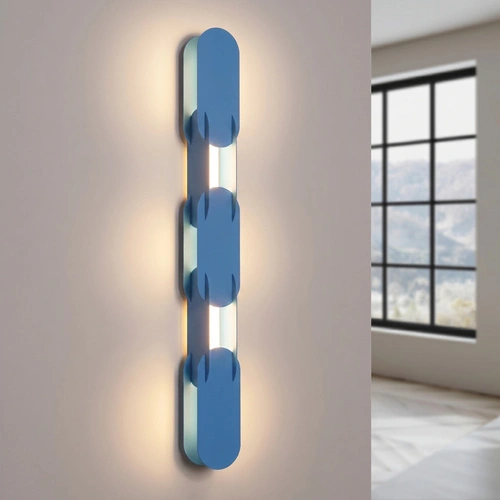 Kinkiet ścienny CHAIN 91 LED błękitny nowoczesny do salonu