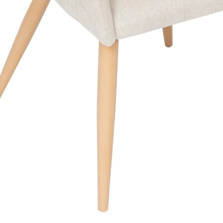 Krzesło tapicerowane Marlo Atmosphera beżowe z podłokietnikami do jadalni i salonu skandynawskie