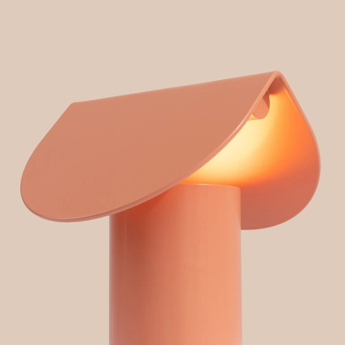 Lampa biurkowa LED BISCUIT nowoczesna brzoskwiniowa do salonu