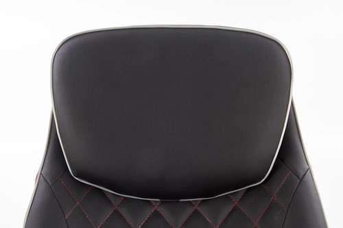 Fotel rozkładany do salonu Marco Intesi z ekoskóry czarno-czerwony nowoczesny relaksacyjny