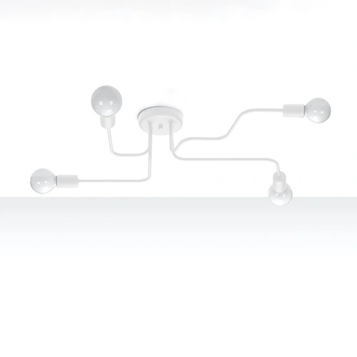 Nowoczesny biały żyrandol sufitowy VECTOR 4 do salonu i jadalni loftowy 4-punktowy