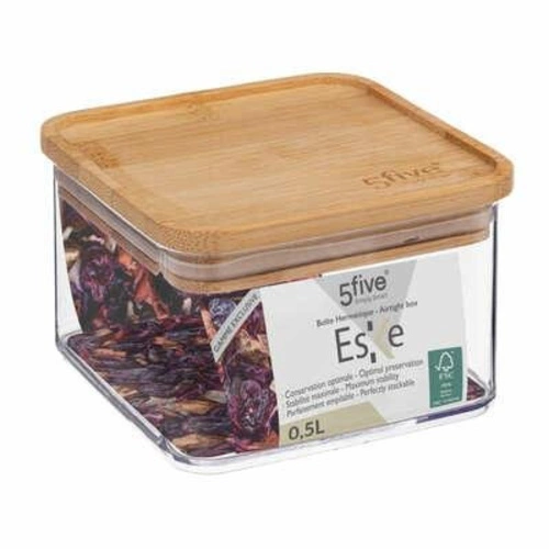 Pudełko Eske 0,5L kwadrat z bambusową  pokrywką