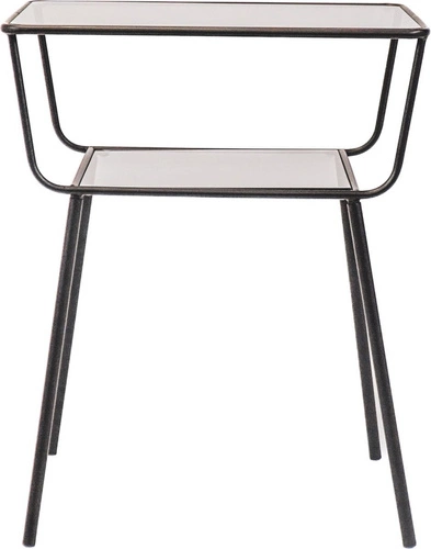 Stolik kawowy HV decor czarny prostokątny szklany nowoczesny pomocniczy do salonu 60,5 cm