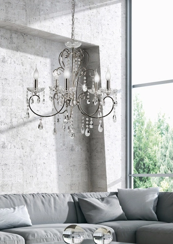 Lampa wisząca Aurora 5*40W E14  chrom