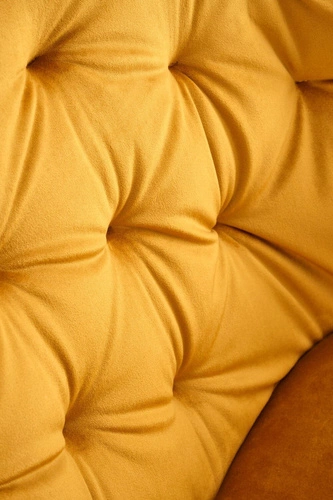 Krzesło do jadalni Marion musztardowe tapicerowane welur z podłokietnikami nowoczesne Intesi