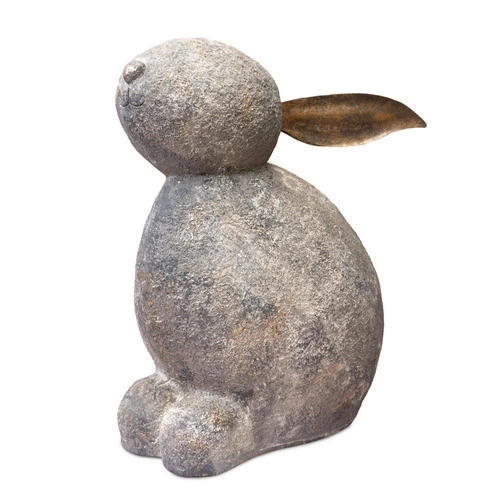 Intesi figurka wielkanocna siedzący królik 51 cm szary nowoczesna dekoracja do salonu