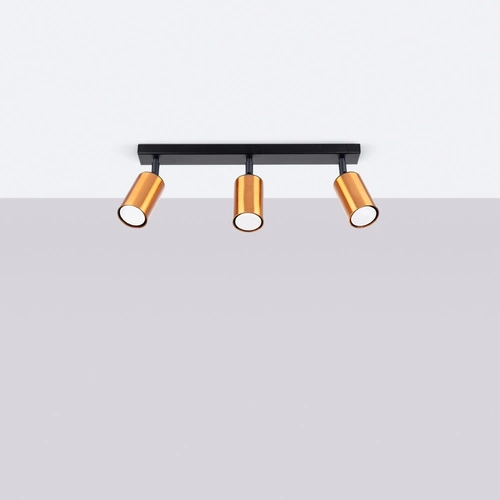 Plafon sufitowy WINX 3 czarny miedź nowoczesny do salonu i sypialni Sollux Lighting