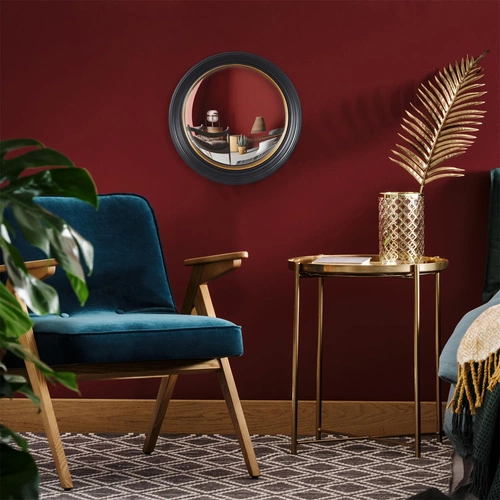 Lustro powiększające Oko okrągłe czarne loftowe do przedpokoju i sypialni Intesi