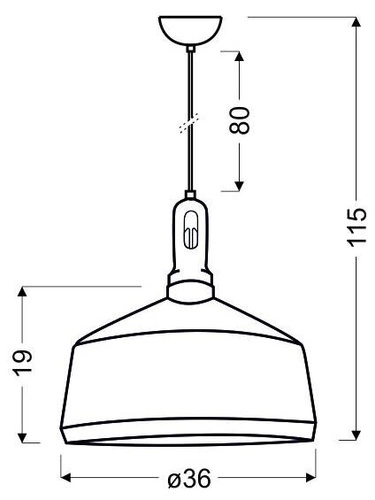 Lampa wisząca Robinson 36 1x60W E27  biały / wnętrze żółte