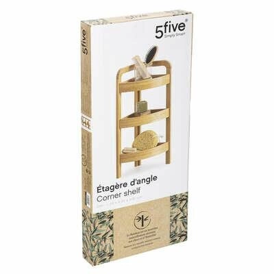 5five simply smart narożny regał bambusowy na książki i dekoracje do łazienki skandynawski