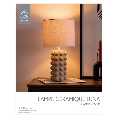 Lampka stołowa Ramil ceramiczna beżowa